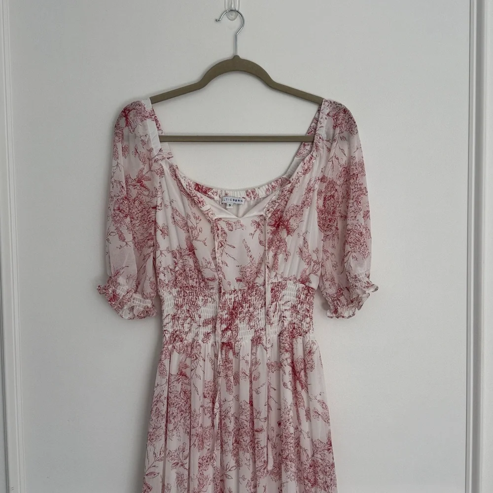 Baltic Born Pink and White/pink Floral Tiered Maxi Dress - Picture 3 of 5